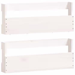 vidaXL Wall-mounted Shoe Racks Shoe Storage Shoe Shelf 2 pcs Solid Wood Pine - white, 59 x 9 x 23 cm