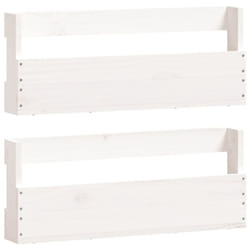 vidaXL Wall-mounted Shoe Racks Shoe Storage Shoe Shelf 2 pcs Solid Wood Pine - white, 59 x 9 x 23 cm