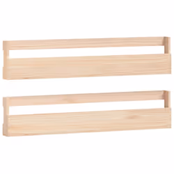 vidaXL Wall-mounted Shoe Racks Shoe Storage Shoe Shelf 2 pcs Solid Wood Pine - brown, 110 x 9 x 23 cm