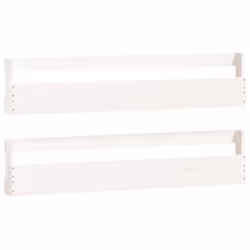 vidaXL Wall-mounted Shoe Racks Shoe Storage Shoe Shelf 2 pcs Solid Wood Pine - white, 110 x 9 x 23 cm