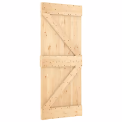 vidaXL Solid Pine Wood Door Porch Wooden Sliding Entrance Door Home Front Door - triangle, 85 x 210 cm