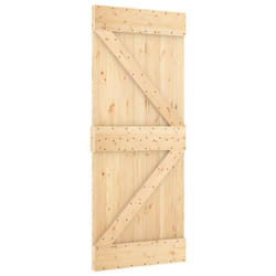 vidaXL Solid Pine Wood Door Porch Wooden Sliding Entrance Door Home Front Door - triangle, 85 x 210 cm