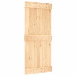 vidaXL Solid Pine Wood Door Porch Wooden Sliding Entrance Door Home Front Door - 90 x 210 cm