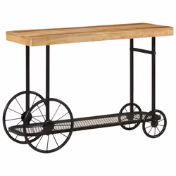 vidaXL Console Table Side Table End Table Sofa Table Solid Wood Mango and Iron