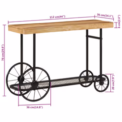 vidaXL Console Table Side Table End Table Sofa Table Solid Wood Mango and Iron