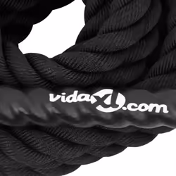 vidaXL Battle Rope Gym Exercise Rope Workout Equipment 9 kg Black Polyester - 6 m - Additional view 7