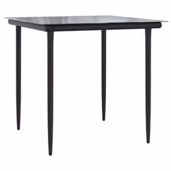 vidaXL Garden Dining Set Table and Chairs 3 Piece Black Textilene and Steel - Additional view 5