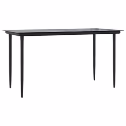 vidaXL Garden Dining Set Table and Chairs 7 Piece Black Textilene and Steel - 160 cm table length/ 6 piece - Additional view 5