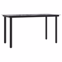 vidaXL Garden Dining Set Outdoor Table and Chairs Black Textilene and Steel - 140 cm table length/ 4 piece - Additional view 5