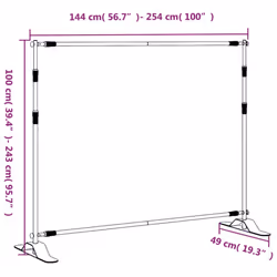 ) vidaXL Backdrop Stands Adjustable Background Support Stand 2 pcs Black Steel - 254 x 243 cm (2 pcs - Additional view 3