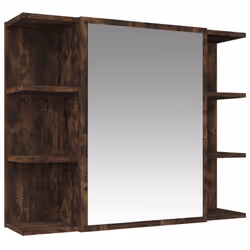 vidaXL Bathroom Furniture Set Vanity Unit Sink Unit 3 Piece Engineered Wood - smoked oak - Additional view 4