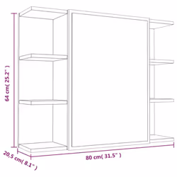 vidaXL Bathroom Cabinet Set 4 Piece Smoked Oak Engineered Wood Sink Cabinet - Additional view 3
