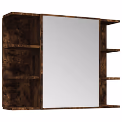 vidaXL Bathroom Cabinet Set 4 Piece Smoked Oak Engineered Wood Sink Cabinet - Additional view 6