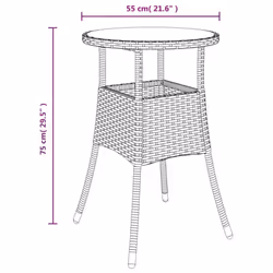 vidaXL Garden Bistro Set Outdoor Dining Set with Cushions Black Poly Rattan - 5 piece
