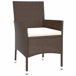 vidaXL Garden Bistro Set with Cushions Outdoor Dining Set Bar Set Poly Rattan - 3 pcs - Additional view 4