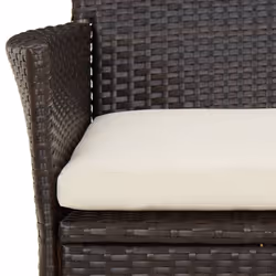 vidaXL Garden Bistro Set with Cushions Outdoor Dining Set Bar Set Poly Rattan - 3 pcs - Additional view 6