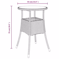 vidaXL Garden Bistro Set with Cushions Outdoor Dining Set Bar Set Poly Rattan - 3 piece