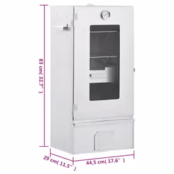 vidaXL BBQ Oven Smoker Barbeque Grill BBQ Smoker Smokehouse Galvanised Steel - with window, 44.5 x 29 x 83 cm 2 piece - Additional view 9