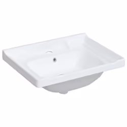 vidaXL Bathroom Sink Toilet Basin Sink Wash Basin White Rectangular Ceramic - 61 x 48 x 23 cm