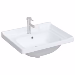 vidaXL Bathroom Sink Toilet Basin Sink Wash Basin White Rectangular Ceramic - 61 x 48 x 23 cm