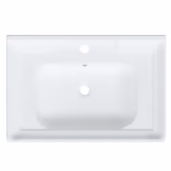 vidaXL Bathroom Sink Toilet Basin Sink Wash Basin White Rectangular Ceramic - 71 x 48 x 23 cm - Additional view 7