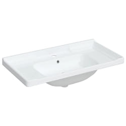 vidaXL Bathroom Sink Toilet Basin Sink Wash Basin White Rectangular Ceramic - 91.5 x 48 x 23 cm