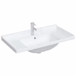 vidaXL Bathroom Sink Toilet Basin Sink Wash Basin White Rectangular Ceramic - 91.5 x 48 x 23 cm