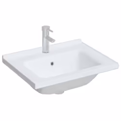 vidaXL Bathroom Sink Toilet Basin Sink Wash Basin White Rectangular Ceramic - 61 x 48 x 19.5 cm