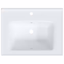 vidaXL Bathroom Sink Toilet Basin Sink Wash Basin White Rectangular Ceramic - 61 x 48 x 19.5 cm - Additional view 7