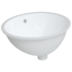 vidaXL Bathroom Sink Basin Sink Wash Basin Toilet Basin White Oval Ceramic - 49 x 40.5 x 21 cm