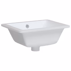 vidaXL Bathroom Sink Wash Basin Countertop Basin White Rectangular Ceramic