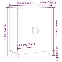 vidaXL Sideboard Storage Cabinet Cupboard Buffet Side Cabinet Engineered Wood - grey sonoma