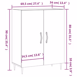 vidaXL Sideboard Storage Side Cabinet Cupboard Concrete Grey Engineered Wood
