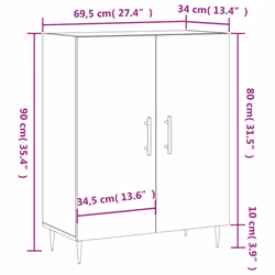 vidaXL Sideboard Storage Cabinet Cupboard Side Cabinet White Engineered Wood