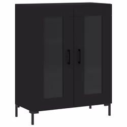 vidaXL Sideboard Storage Side Cabinet Cupboard Concrete Grey Engineered Wood - black