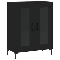 vidaXL Sideboard Storage Side Cabinet Cupboard Concrete Grey Engineered Wood - black