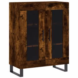 vidaXL Sideboard Storage Side Cabinet Cupboard Concrete Grey Engineered Wood - smoked oak