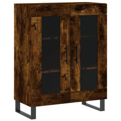 vidaXL Sideboard Storage Side Cabinet Cupboard Concrete Grey Engineered Wood - smoked oak