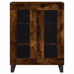 vidaXL Sideboard Storage Side Cabinet Cupboard Concrete Grey Engineered Wood - smoked oak - Additional view 4