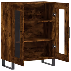 vidaXL Sideboard Storage Side Cabinet Cupboard Concrete Grey Engineered Wood - smoked oak - Additional view 5