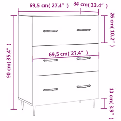 vidaXL Sideboard Storage Side Cabinet Cupboard Grey Sonoma Engineered Wood