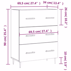 vidaXL Sideboard Storage Side Cabinet Cupboard Sonoma Oak Engineered Wood