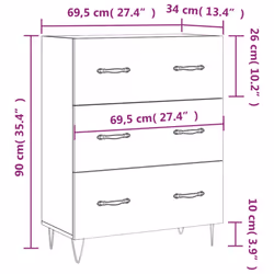 vidaXL Sideboard Storage Side Cabinet Cupboard Grey Sonoma Engineered Wood - Additional view 3