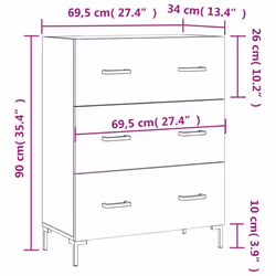 vidaXL Sideboard Storage Side Cabinet Cupboard Grey Sonoma Engineered Wood