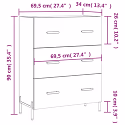 vidaXL Sideboard Storage Side Cabinet Cupboard Concrete Grey Engineered Wood