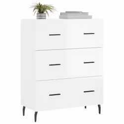 vidaXL Sideboard Storage Cabinet Cupboard High Gloss White Engineered Wood