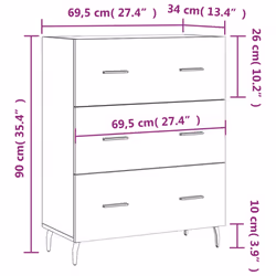 vidaXL Sideboard Storage Side Cabinet Cupboard Grey Sonoma Engineered Wood