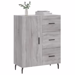 vidaXL Sideboard Storage Cabinet Cupboard Side Cabinet Black Engineered Wood - grey sonoma