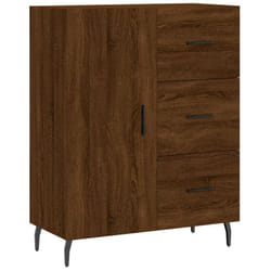 vidaXL Sideboard Storage Cabinet Cupboard Side Cabinet Black Engineered Wood - brown oak