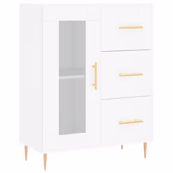 vidaXL Sideboard Storage Cabinet Side Cabinet Concrete Grey Engineered Wood - white
